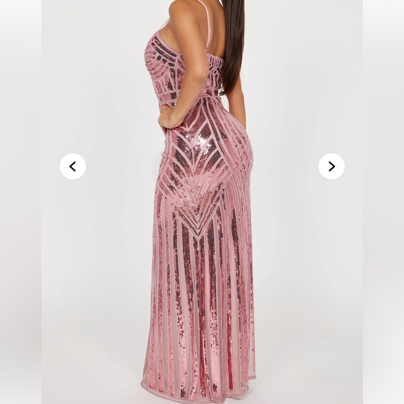 Fashion Nova Blue Floor-Length Sequin Dress-size L - Picture 12 of 12